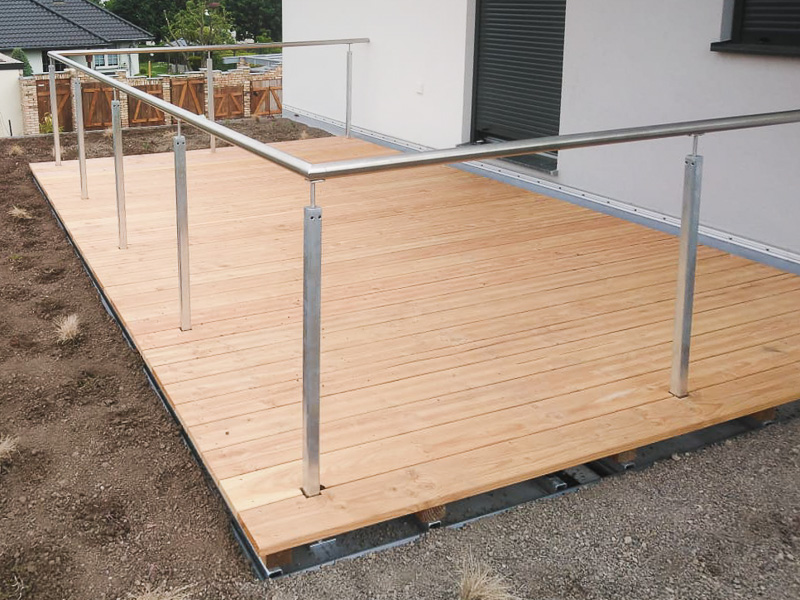 Auflastterrasse vor Glasmontage